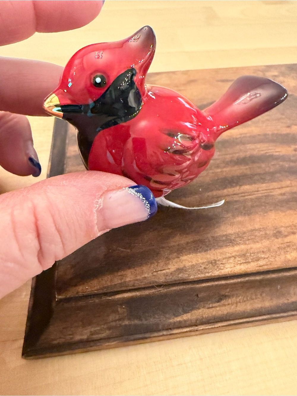Nora Fleming Red Ceramic Cardinal mini with Black Accents
